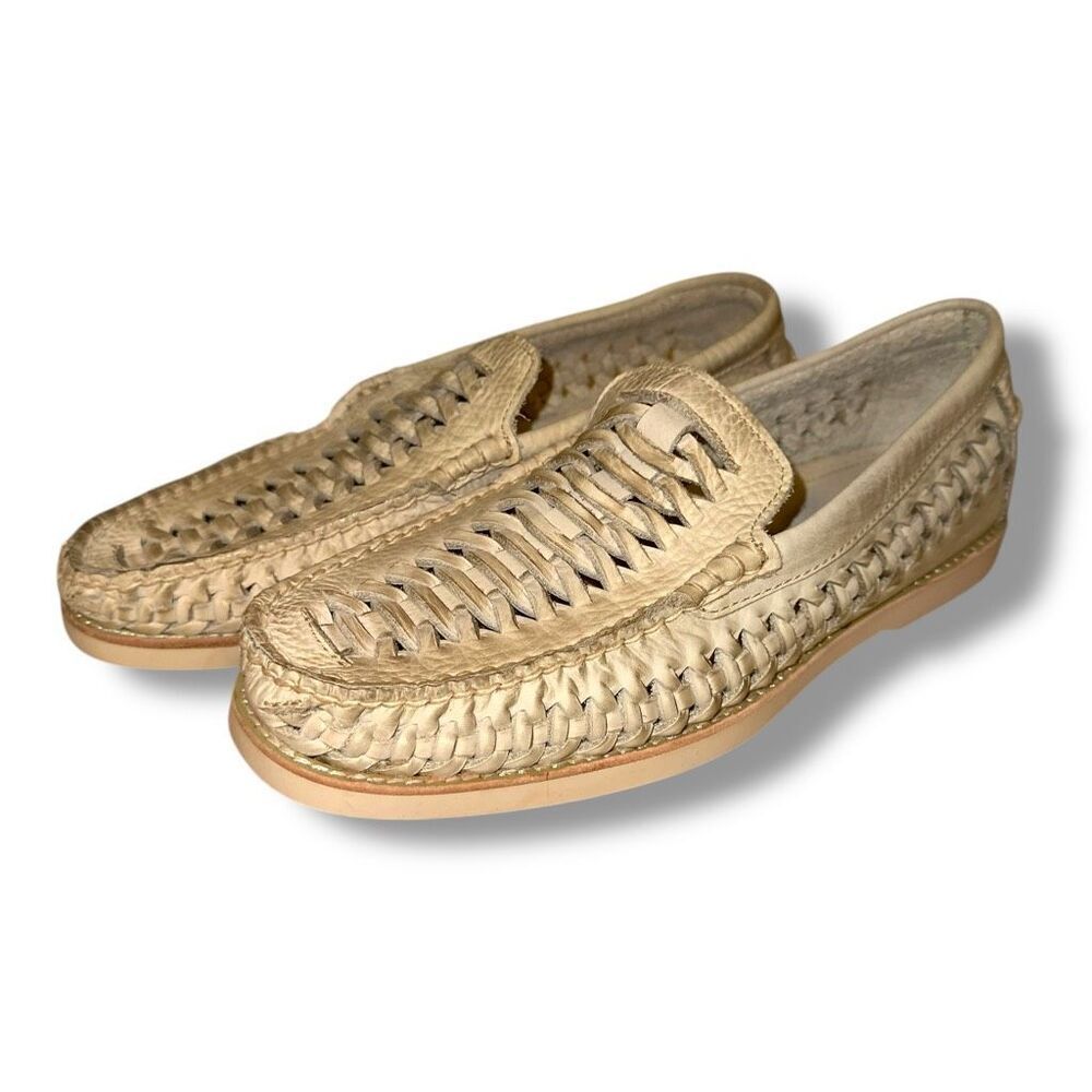 New Sperry Top Sider Distressed Off-White Woven Loafers Sz 8.5 — image 4 of 8